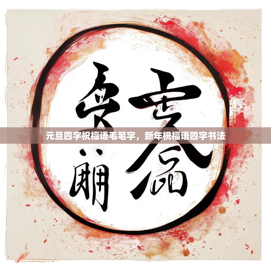 元旦四字祝福语毛笔字，新年祝福语四字书法