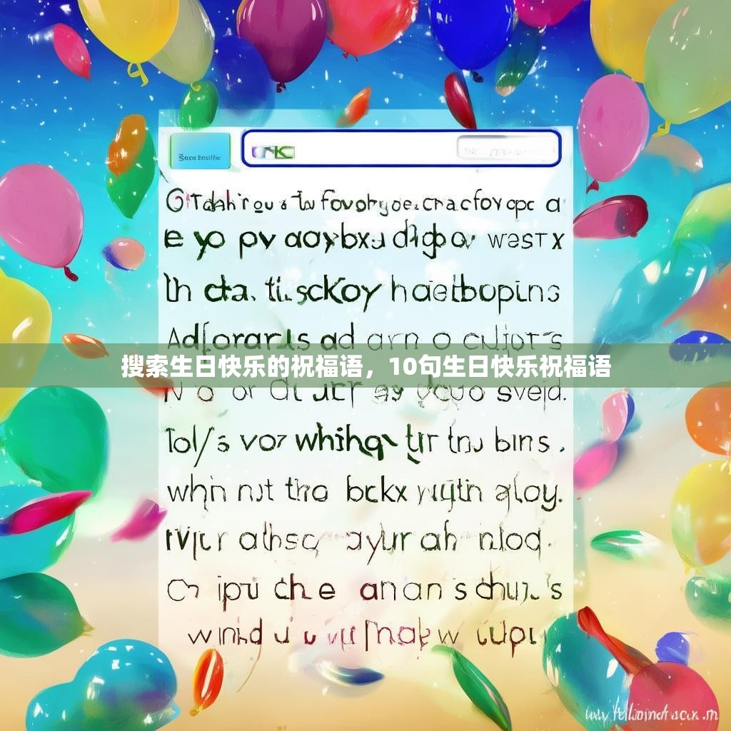 搜索生日快乐的祝福语,10句生日快乐祝福语