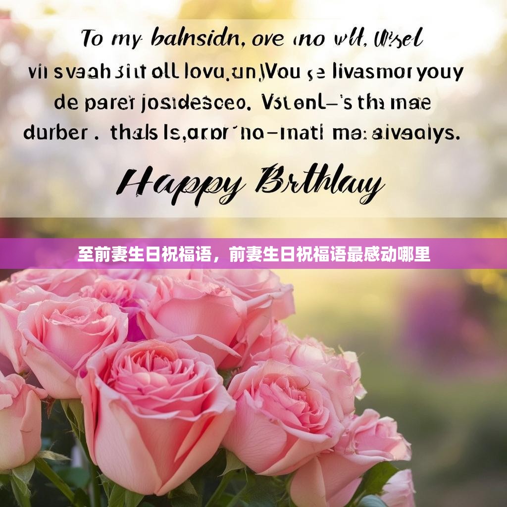至前妻生日祝福语,前妻生日祝福语最感动哪里